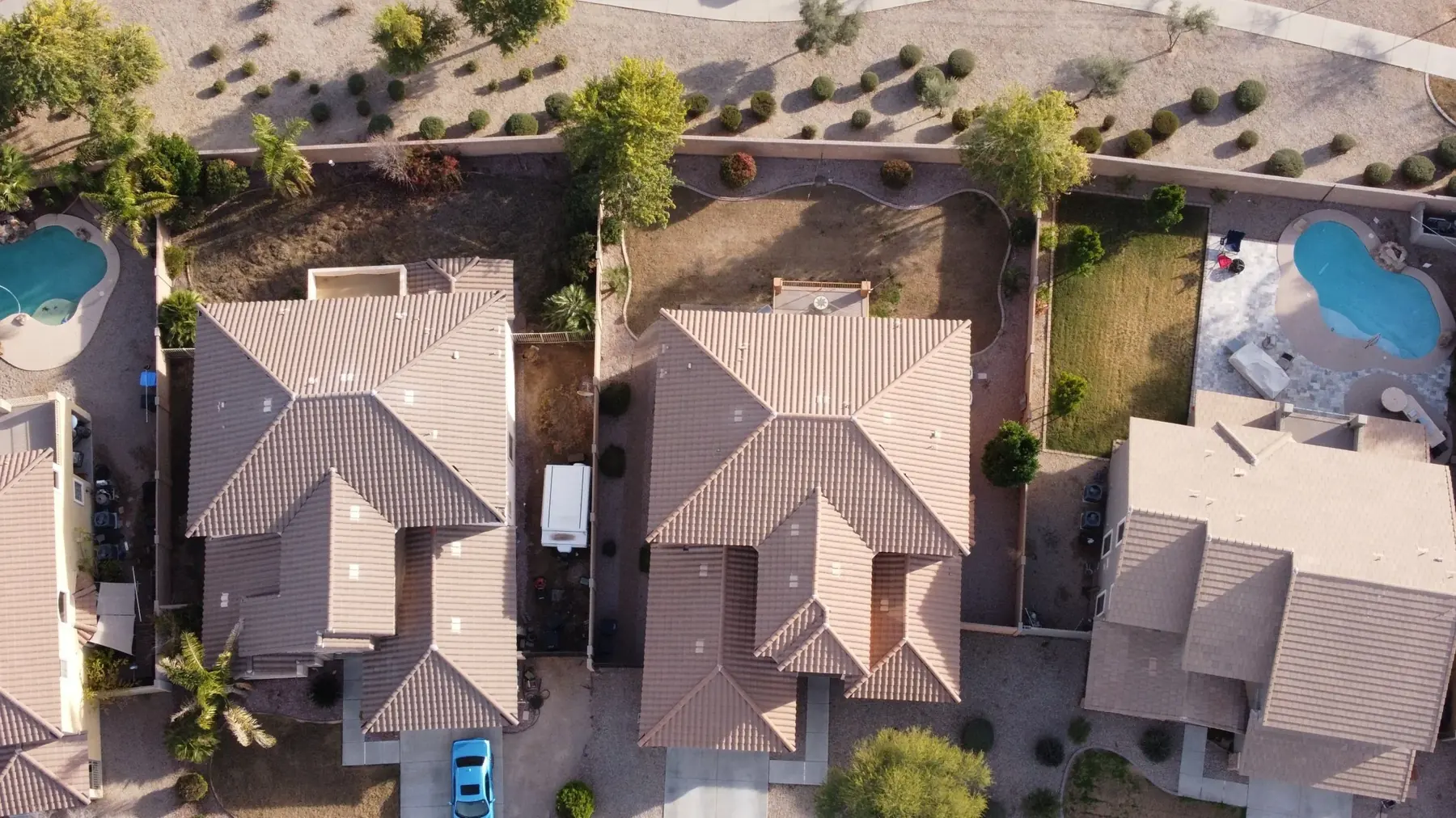 Aerial view of residential properties in Arizona